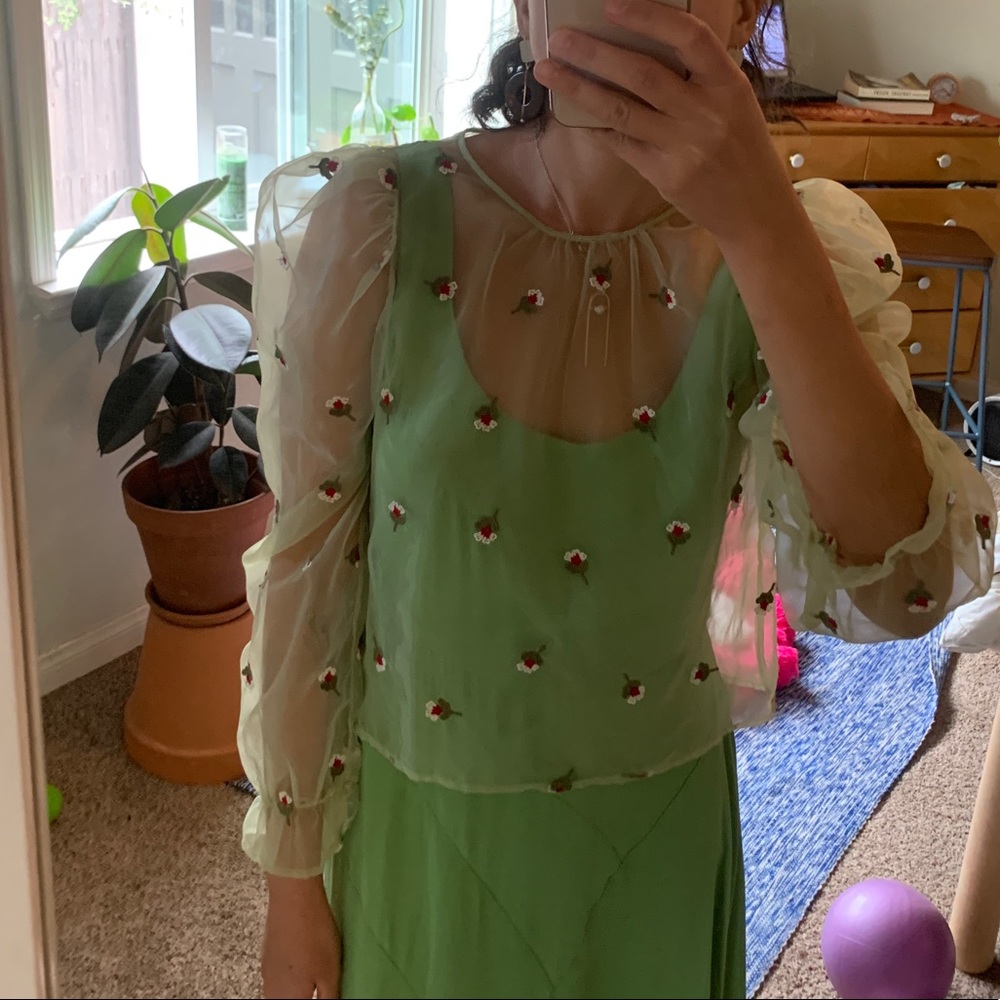 SHEER EMBROIDERED ZARA SHIRT
